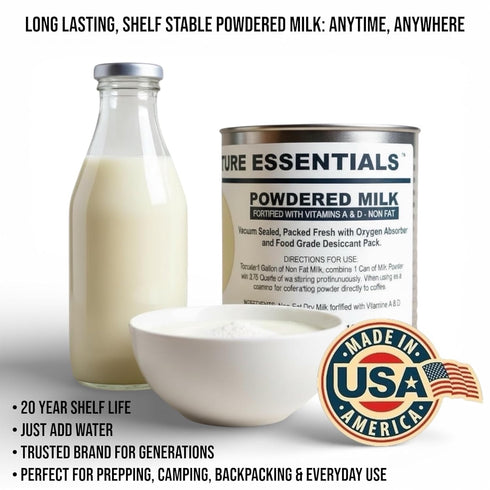 20-Year 12oz, #2.5 Future Essentials Canned Instant Nonfat Dry Milk Powder Shelf Life Non Fat Dry Powdered Milk