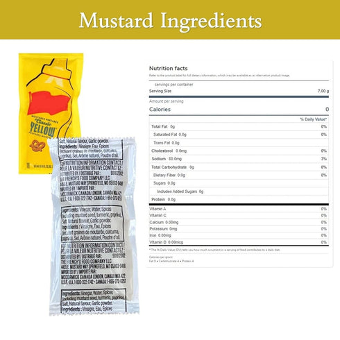 Set: 50 (9g) 50 (7g) Packets 100 Packs 50 packets Gift Ketchup & Mustard - Total Condement (approximately each)