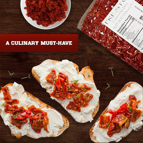 5 lbs. (80 oz.) packed Tomatoes Sun-Dried, SUPER RED Diced cut, Ready to Eat Vegetables | Produced from fresh