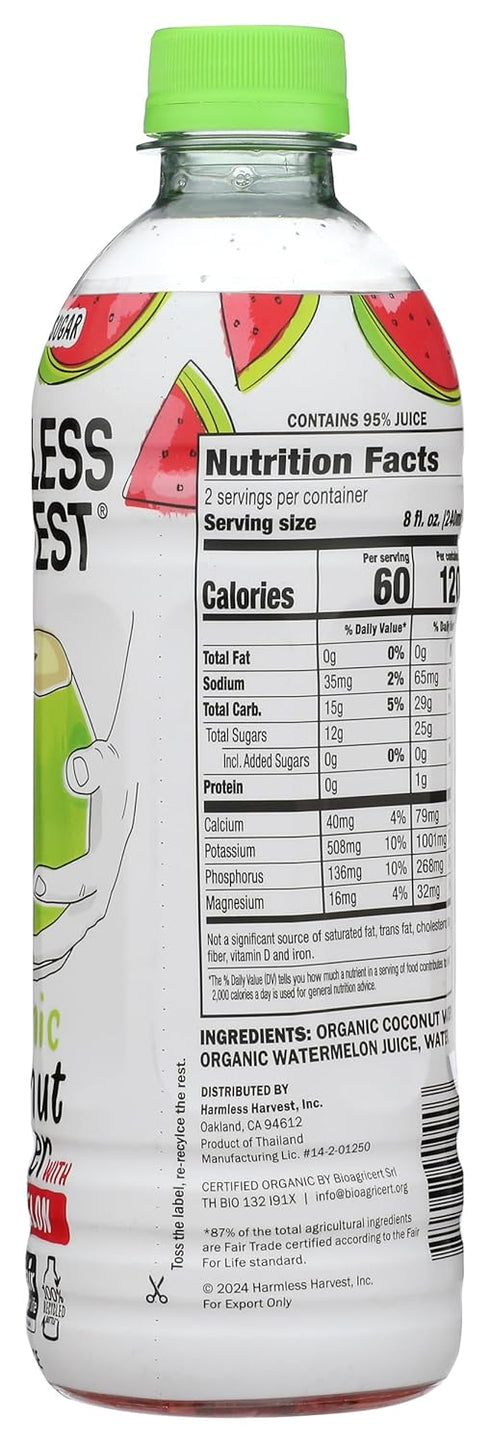 Harmless 16oz Harvest Coconut Water with Watermelon