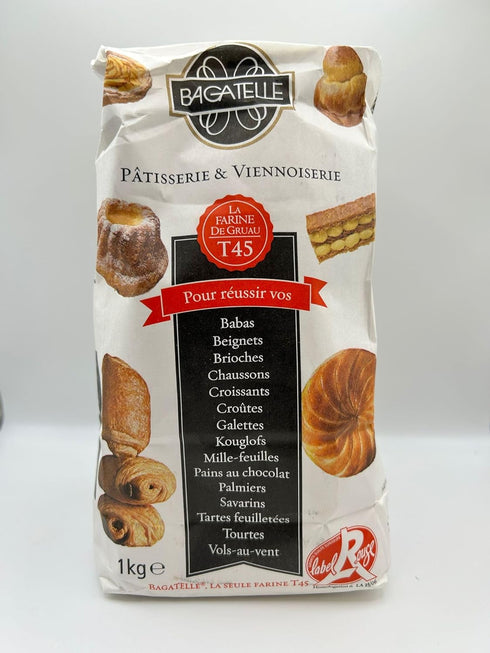 Foricher 1kg Gruau Bagatelle T45 Flour, Label Rouge - 100% French Wheat, No