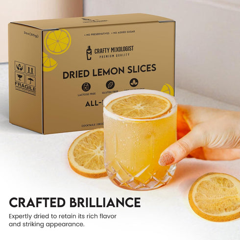 3oz/85gm 50 60 Dried Lemon Slices to Pcs, Citrus Dehydrated Fruit For Cocktails, Lemons For Cocktail and Decor