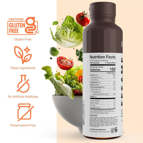 9.3 oz (6 Pack) Pietro Sesame & Miso Dressing - No MSG & Gluten Free Japanese Style Marinade and Vinaigrette