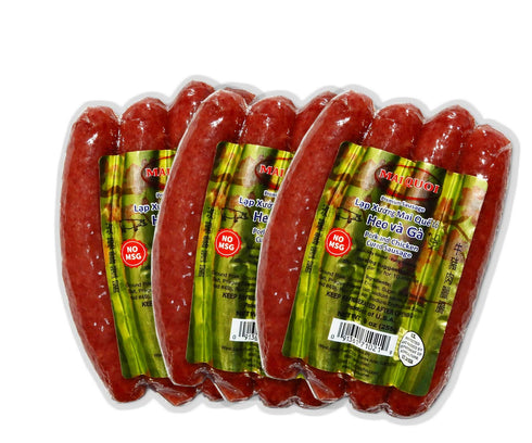 Mai Quoi 3 Packs of Premium Cured Pork and Chicken Chinese Style Sausage (Lap