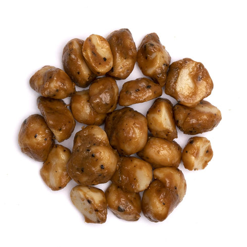 Hamakua Macadamia Nuts - Sweet Glazed Kona Coffee - Hawaiian Grown Flavored Dry Roasted Half and Whole Macadamias