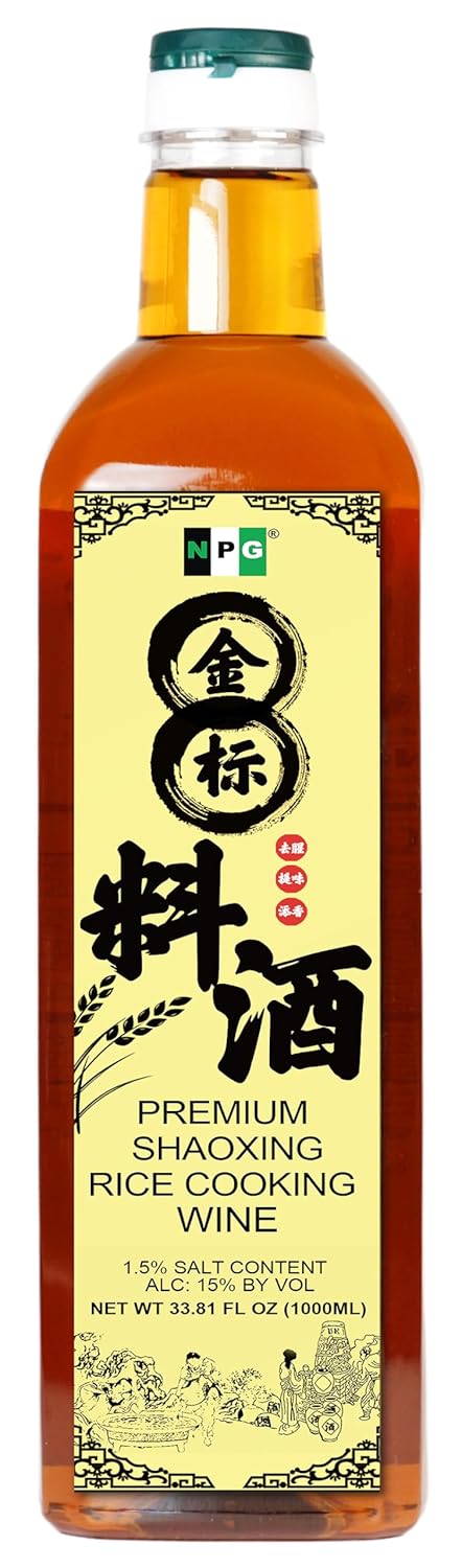 2 Oz, 33.81 Oz NPG Freeze Dried Chopped Green Onions and Shaoxing Cooking Wine Fl