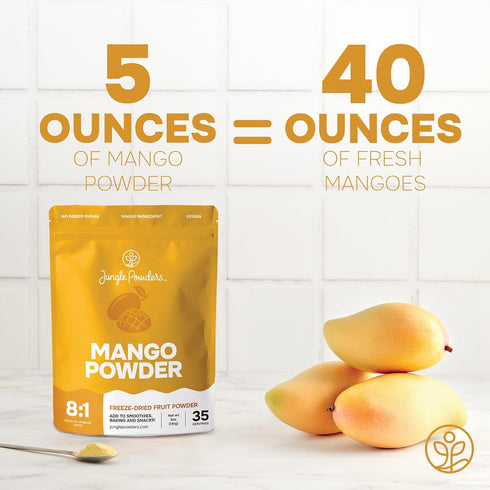 5 Jungle Powders Freeze Dried Mango Powder Ounce Bag Dehydrated Mango Extract For Baking No Sugar Added Dry Mango