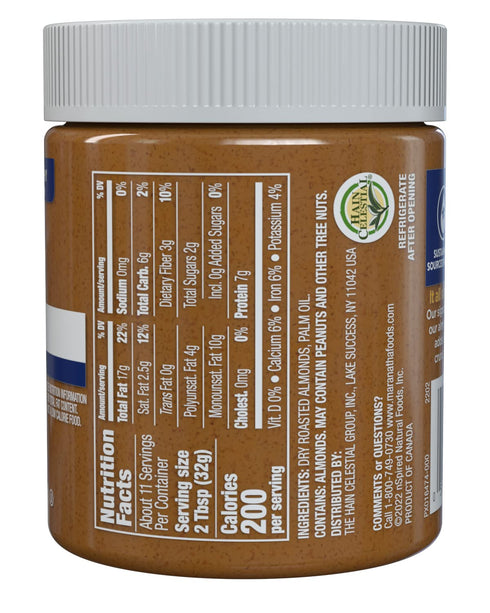12 MaraNatha Natural Crunchy Almond Butter, No Stir, No Sugar or Salt Added , Ounce Jar