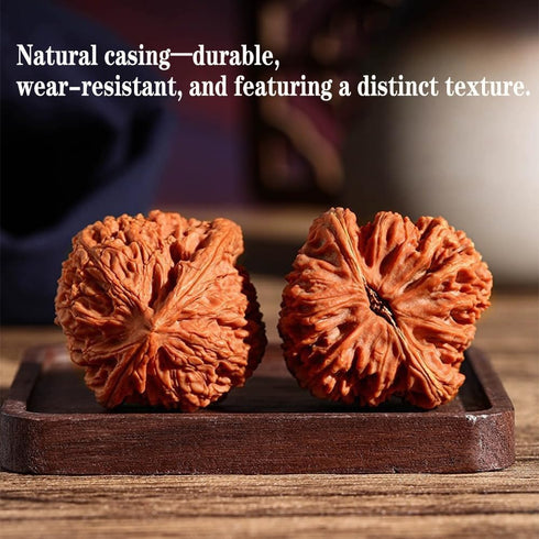 ENFGDT 1.7in Set, Natural Chinese Wenwan Walnut, Chinese Walnuts Fidget, Premium Wenwan Walnut Care Brush Meaningful