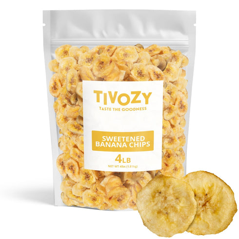 Sweetened Banana Chips - 4 Lb Healthy Snack Option, Elevate Your Healthy