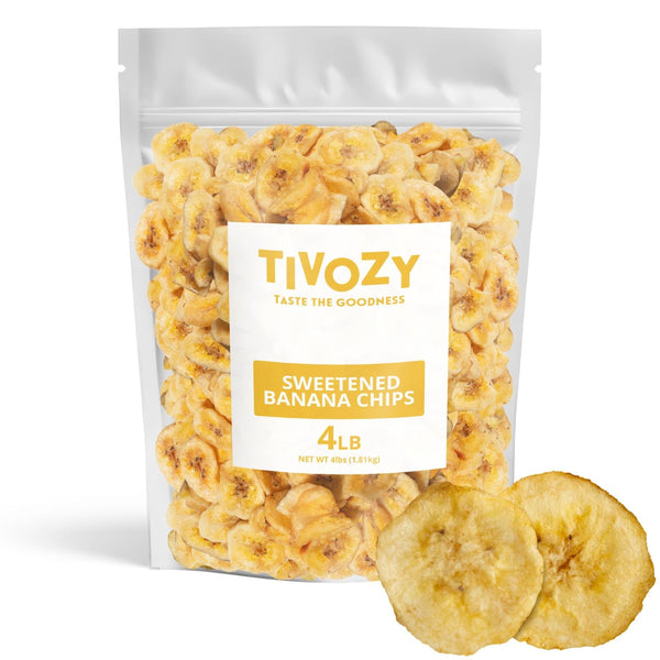 Sweetened Banana Chips - 4 Lb Healthy Snack Option, Elevate Your Healthy