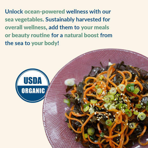 1.5 oz (Pack 6) Maine Coast Sea Vegetables Kelp Granules Blend | Organic Seaweed Snacks | Sustainably Harvested | Low