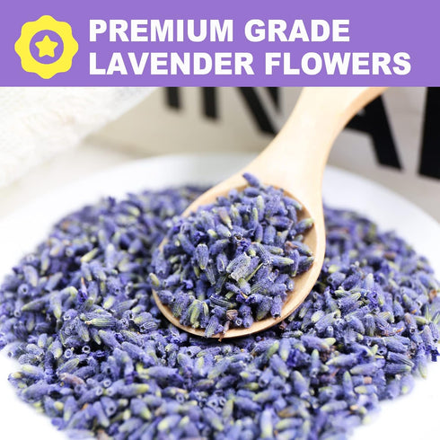 4oz/114g FullChea - Natural Dried Lavender Flowers - - Premium Food Grade Lavender Buds - Non-GMO - Caffeine-free