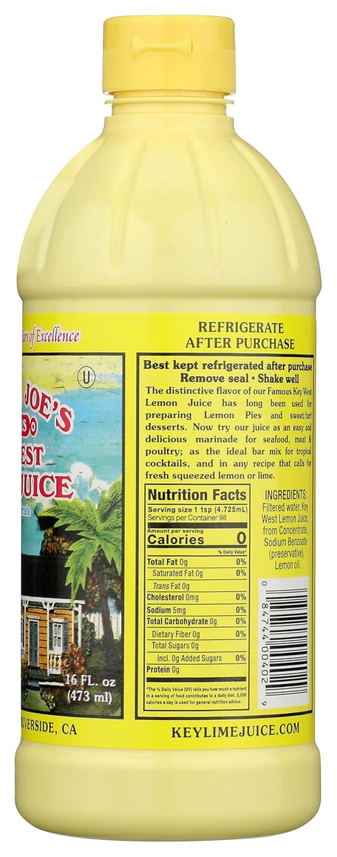 Nellie & Joe's 16 Oz , Key West Lemon Juice, Fl Bottle