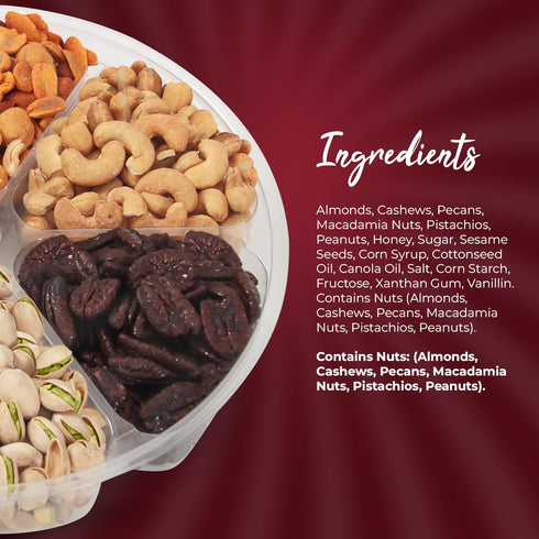 26oz 6 Easter Nut Gift Baskets, Mixed Nut Gift Box of Sectional Platter, Ideal Nut Assortment for Holidays, Birthdays