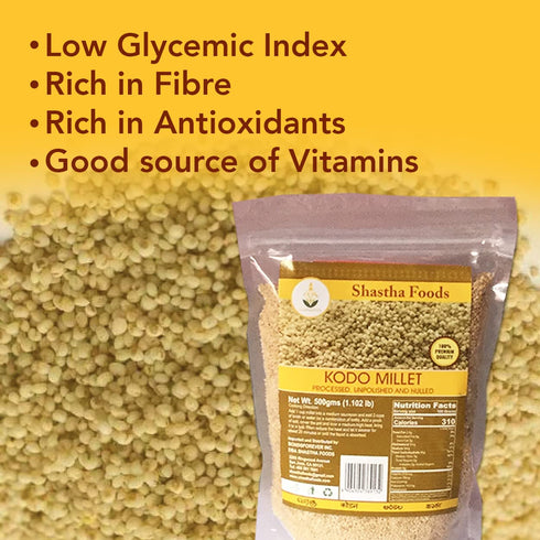 10 Lbs (Pack 1) Shastha Kodo Millet (Varagu) - of - Processed, Semi polished and Hulled