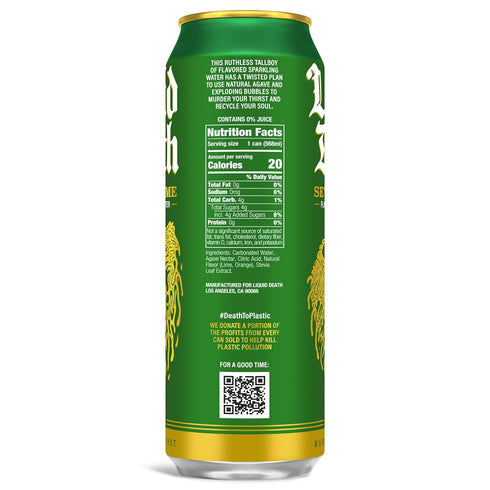 19.2 Oz (Pack 12) Liquid Death Soda-Flavored Sparkling Water - Severed Lime (Classic Lime Soda), Less Sugar*, Huge