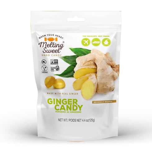 Melting Sweet Premium Individually Wrapped Ginger Hard Candy (4.4oz, Pack of 1)
