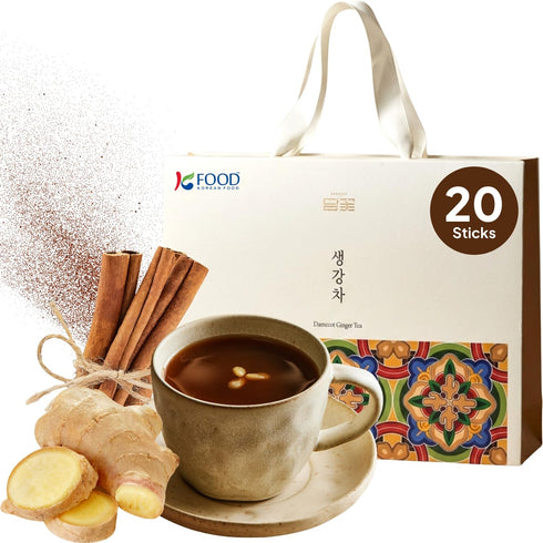 Korean Food Damccot Ginger Tea Stick Gift Set (20ea), Concentrated Korean Ginger