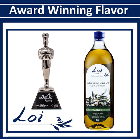 33.8 Oz. Loi Ladi - Extra Virgin Olive Oil from Crete, Greece by Chef Maria Loi, Authentic and Unfiltered - Fl.