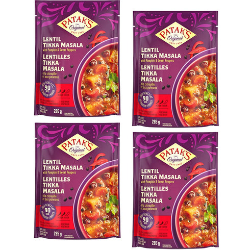 Patak's - Ready To Eat Vegetarian Meals, (4 Pack) (Lentil & Veggie