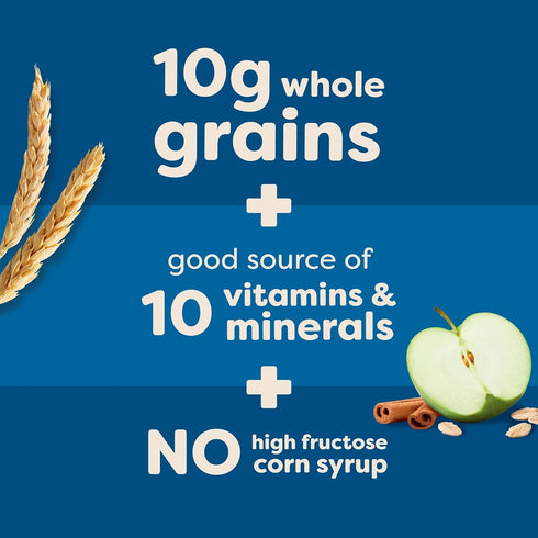 10g (3 48 Count) Nutri-Grain Breakfast Bars, Made with Whole Grains, Snack Bars, Apple Cinnamon Boxes