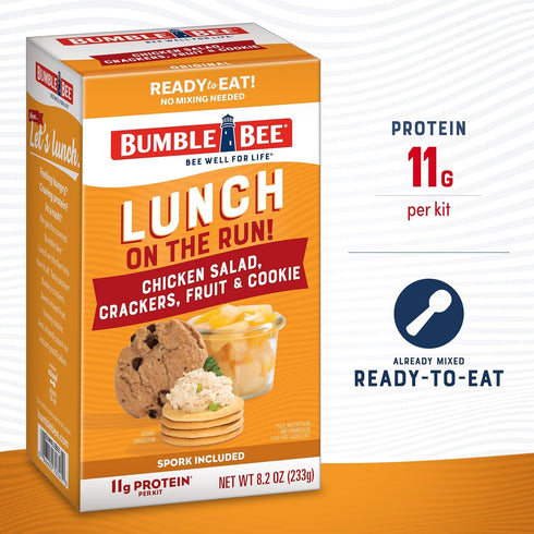 (8 Bumble Bee Lunch on the Run Bulk Bundle Total Kits) - Original Tuna Salad and Classic Chicken Salad with Crackers