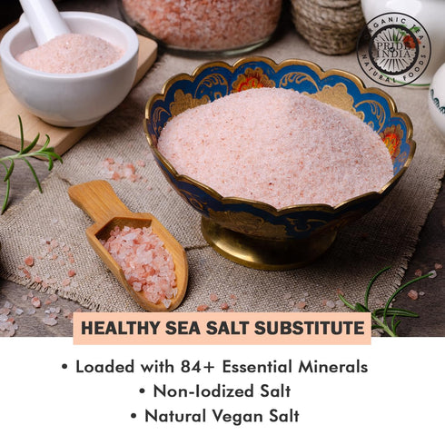 84+ 2.2 (35.2 oz.) Pride Of India - Pure Himalayan Pink Salt - Enriched w/ Natural Minerals, Fine Grind Pound Jar