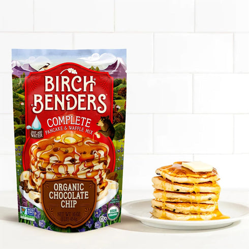 16 Oz (Pack 6) Birch Benders Organic Pancake and Waffle Mix, Chocolate Chip
