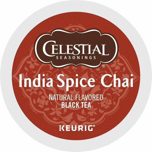 Celestial Seasonings Single-Serve K-Cup Pods, Original India Spice Chai Tea, Box Of
