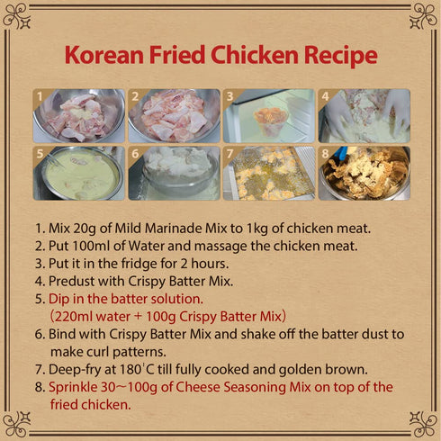 2.2 LB (1kg), 1 pack Foodrella Korean Taste Crispy Fried Chicken Cheese Seasoning Mix, Frying Powder Mix, Product