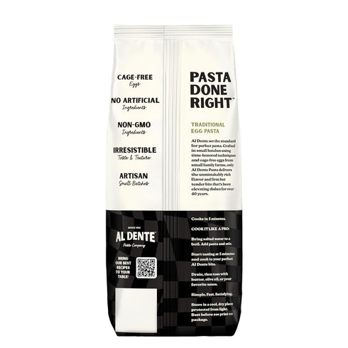 12oz (Pack 6) Al Dente Garlic Herb Pappardelle All-Natural, Hand-Crafted Egg Pasta. Traditional Pasta Noodles Made