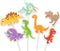 ALISSAR 35-Pack Baby Dinosaur Cupcake Toppers Picks for Kids Birthday Baby Shower Party Decorations Supplies