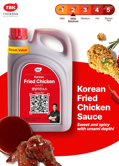 7.1 lb (3.2 TBK THEBORN Korean Fried Chicken Glaze, Sweet and Spicy Gochujang Coating for Crispy Fried Favorites