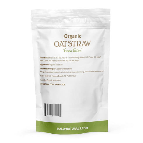 Halo Naturals 4 Packaged (Pack 1) Organic Oatstraw Cut & Sift, Ounces, USDA Certified | Resealable Pouch| in The USA