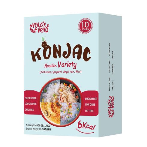 Pack, 20 Packs, VOLO VERO Drinkable Konjac Jelly and Konjac Noodles Variety Gluten-Free, Sugar-Free, Keto, Vegan, Low