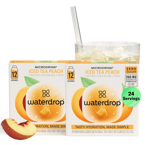 Waterdrop Hydration Cubes with Vitamin C, B Vitamins, and Electrolytes, Iced Tea
