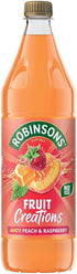 Robinsons Fruit Creations, Real Fruit Squash, Low Calorie, Delicious Peach and Raspberry, 1