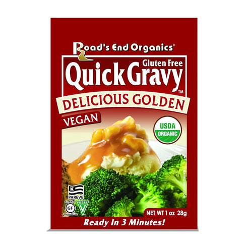 Roads End Organics Golden Organic Gravy Mix - Vegetarian Gravy Packets, Vegan Gravy Powder - 1 Oz (Pack of 12)
