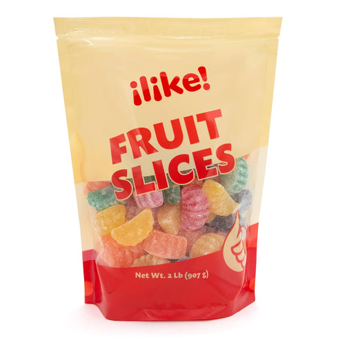 2 Fruit Slices Jelly Candy Pound Bag | Assorted Flavors | Sugar-Dusted Old Fashioned Candy for Buffets, Holiday Gifting