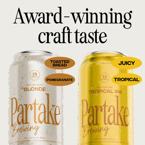 12pk 12 PARTAKE BREWING Non-Alcoholic Variety Cans, FZ