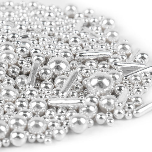 3.5 Silver Sprinkles for Cake Decorating, Silver Pearl Sugar Cupcake, Cookies, Ice Cream Toppings, Ounces Cake