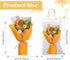 Predimeza Stunning Crochet Flower Bouquet with LED Lights - Handcrafted Knitted Flowers & Crochet Sunflower Arrangement