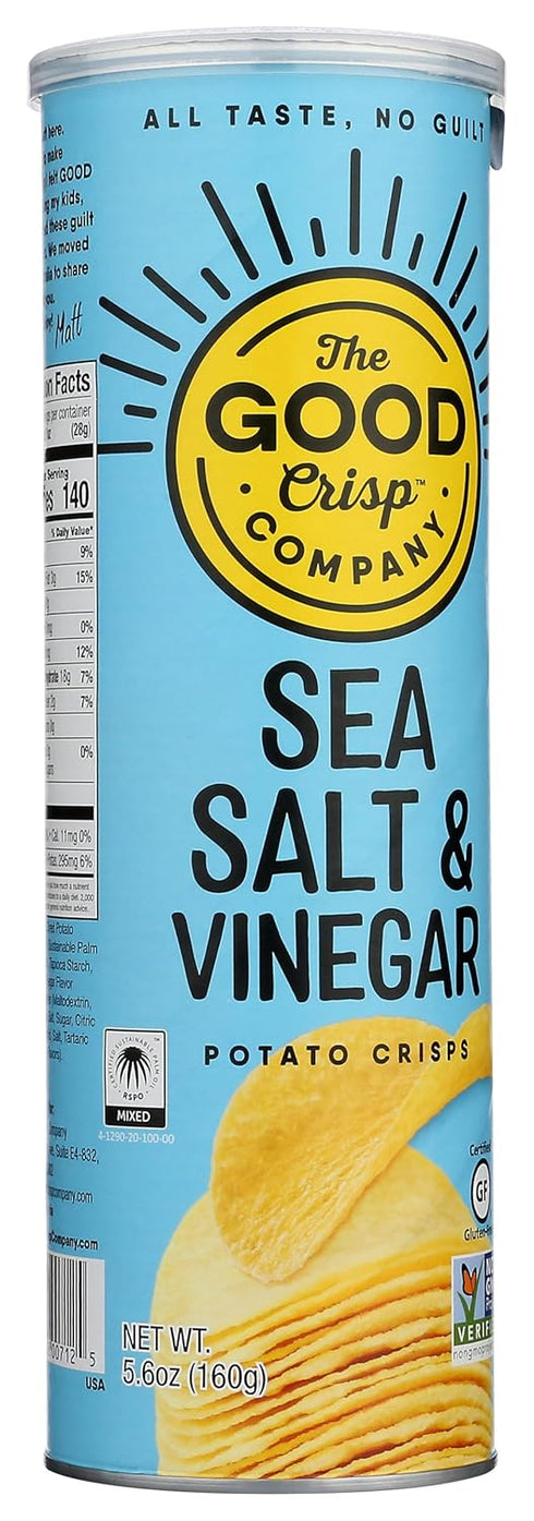5.6 The Good Crisp Company, Potato Crisps Sea Salt Vinegar, Ounce