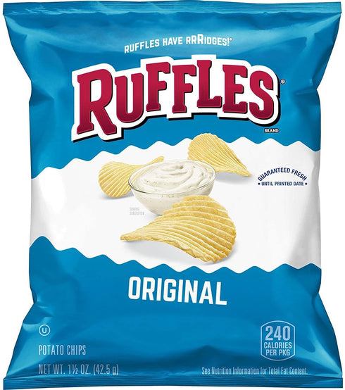 1.5 (Pack 12) Pack Ruffles Potato Chips, Original, Ounce Bag of Value Bundled by SUPERDEALS with Mystery Gift