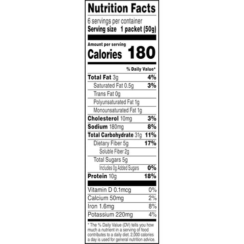 12g 1.76 oz Packets, (24 Pack) Quaker Protein Instant Oatmeal, Apple Cinnamon, Protein per Serving, Whole Grains, No