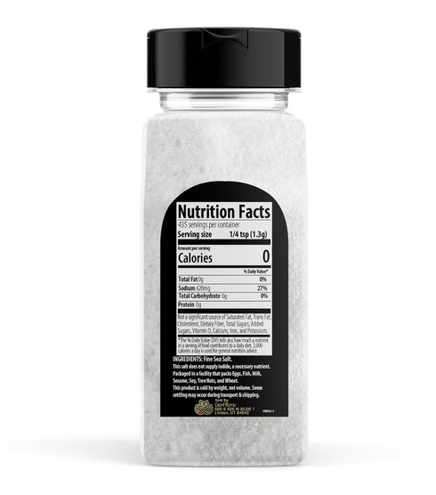 1.25 lb, GranAroma Fine Sea Salt, Kitchen Essential, Garnish, Mediterranean Sea Salt