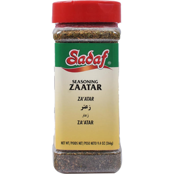 Sadaf Zaatar Seasoning, Green Zaatar Spice for Cooking and Food Seasoning, Middle Eastern Cuisine, Halal, 9.4 oz PET