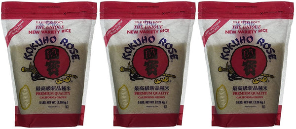 Kokuho RICE SUSHI MBQAzn, 3 Pack (5 lbs)