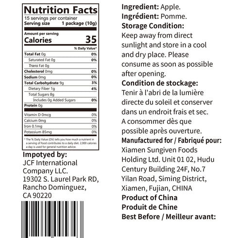 10 Pack Pack, 0.35 ONETANG Freeze-Dried Fruit Apple Chips, Single-Serve Non GMO, Kosher, No Add Sugar, Gluten free